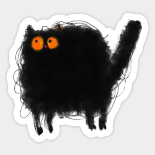 Black Cat Creative Artwork Sticker